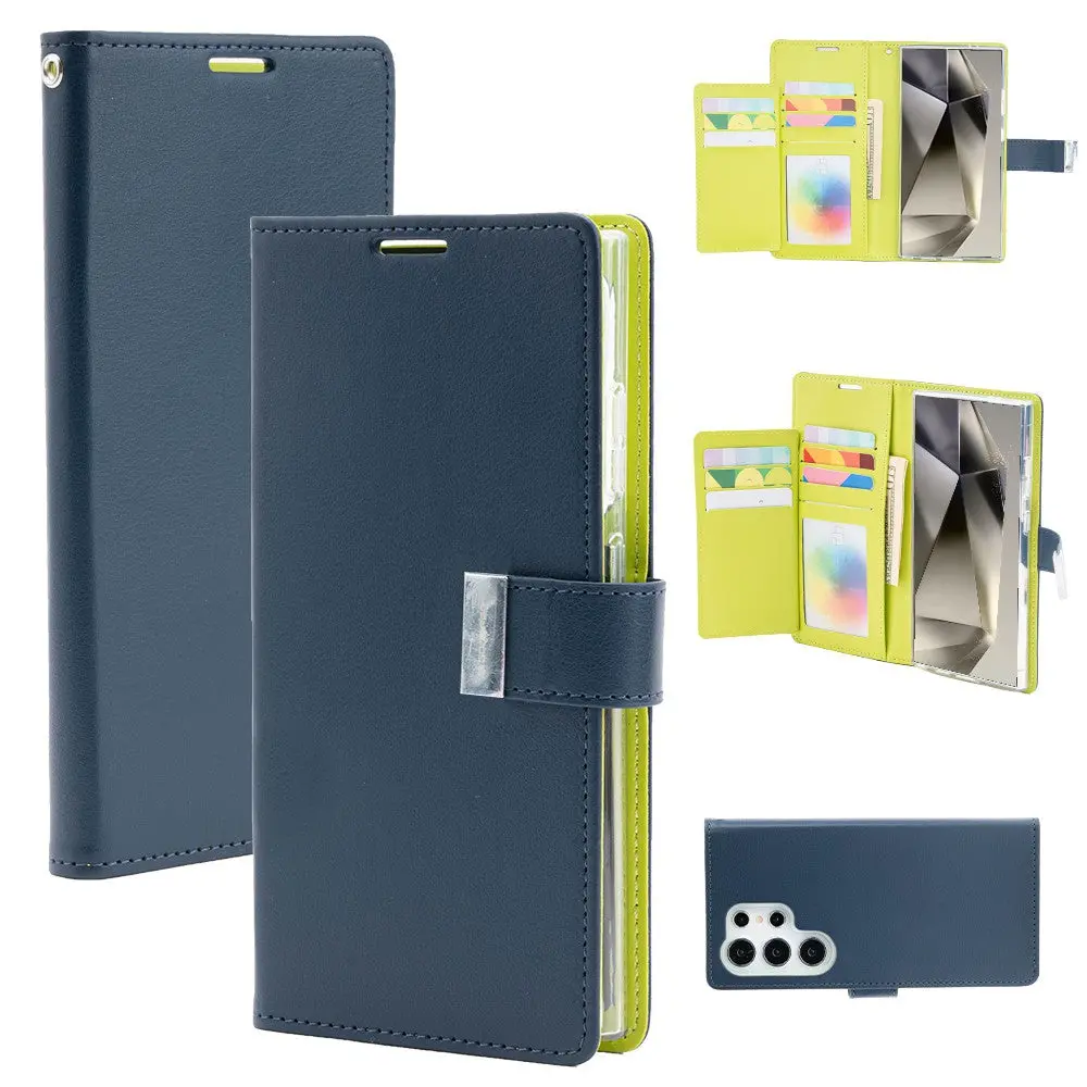 Goospery Rich Diary For Galaxy S24 Ultra - Navy 1
