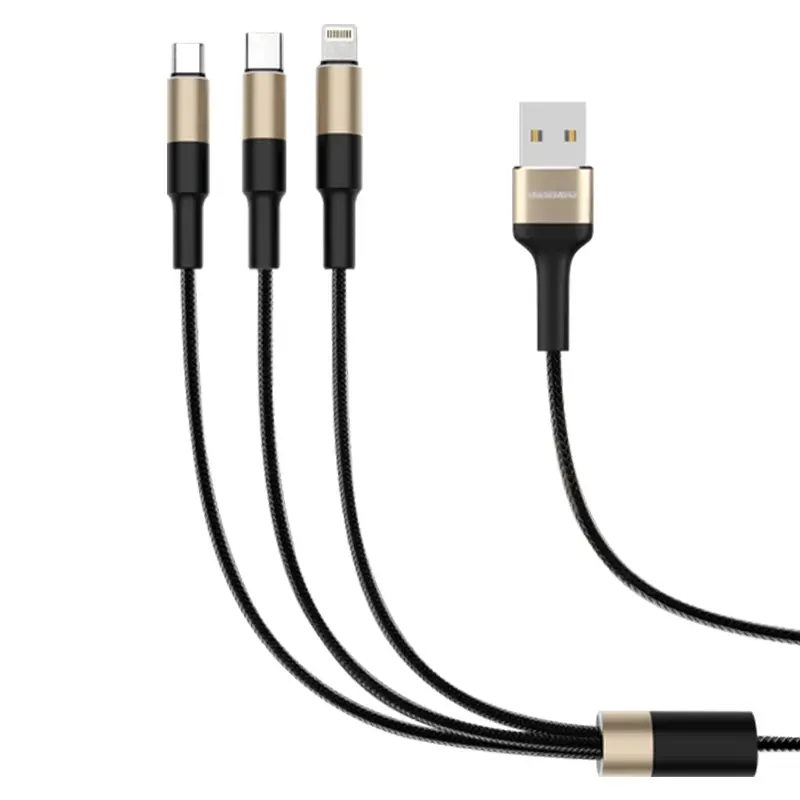 Rockrose Acacia Max 1M 3A Max 3-In-1 Nylon Braided Charge-Only Cable 1
