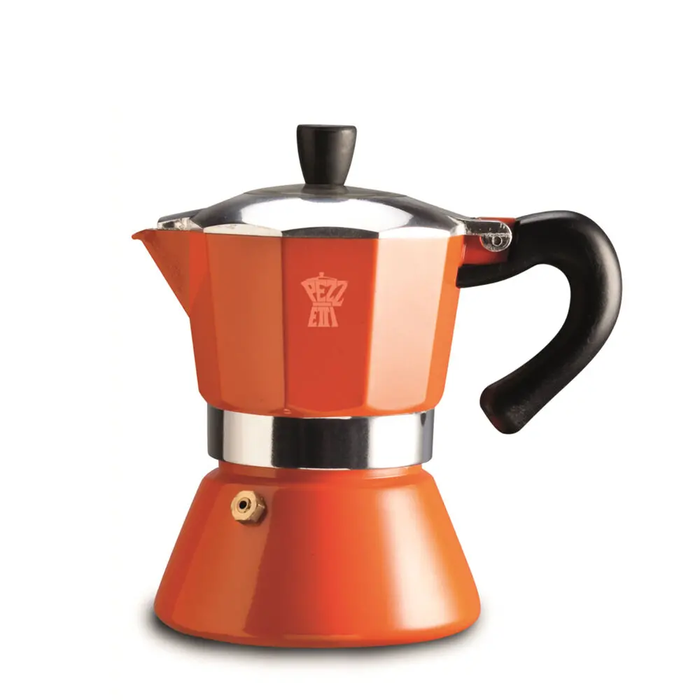 Pezzetti Bellexpress Aluminium 6-Cup Stovetop Induction Coffee Maker Orange 1