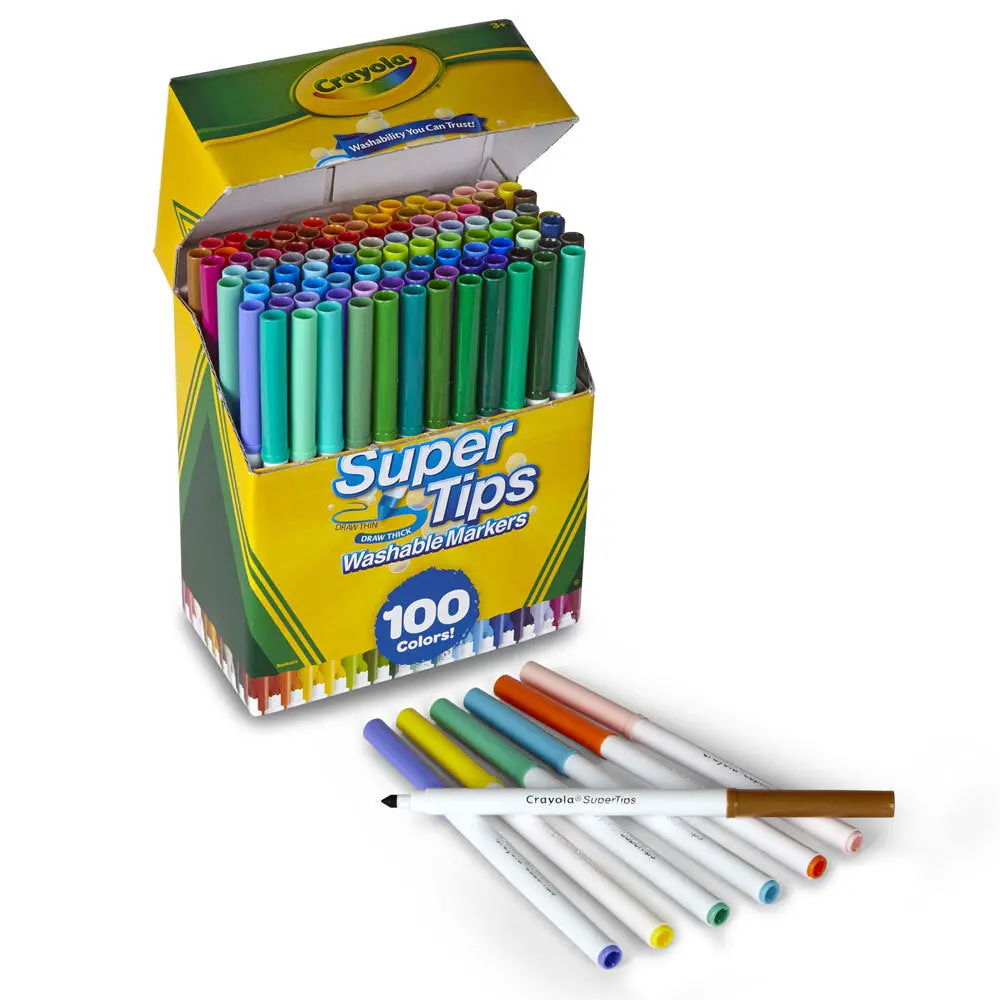 100Pc Crayola Super Tips Washable Markers 3+ 2