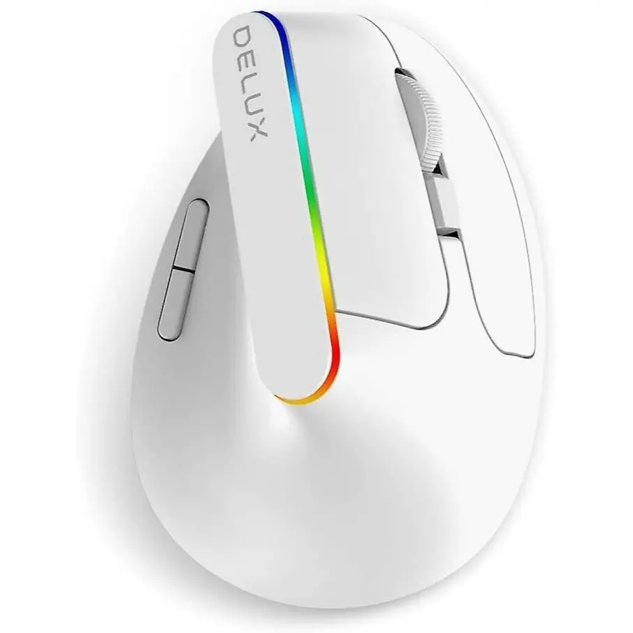 Delux M618c 2.4Ghz Wireless Optical Ergonomic Mouse (White) 1