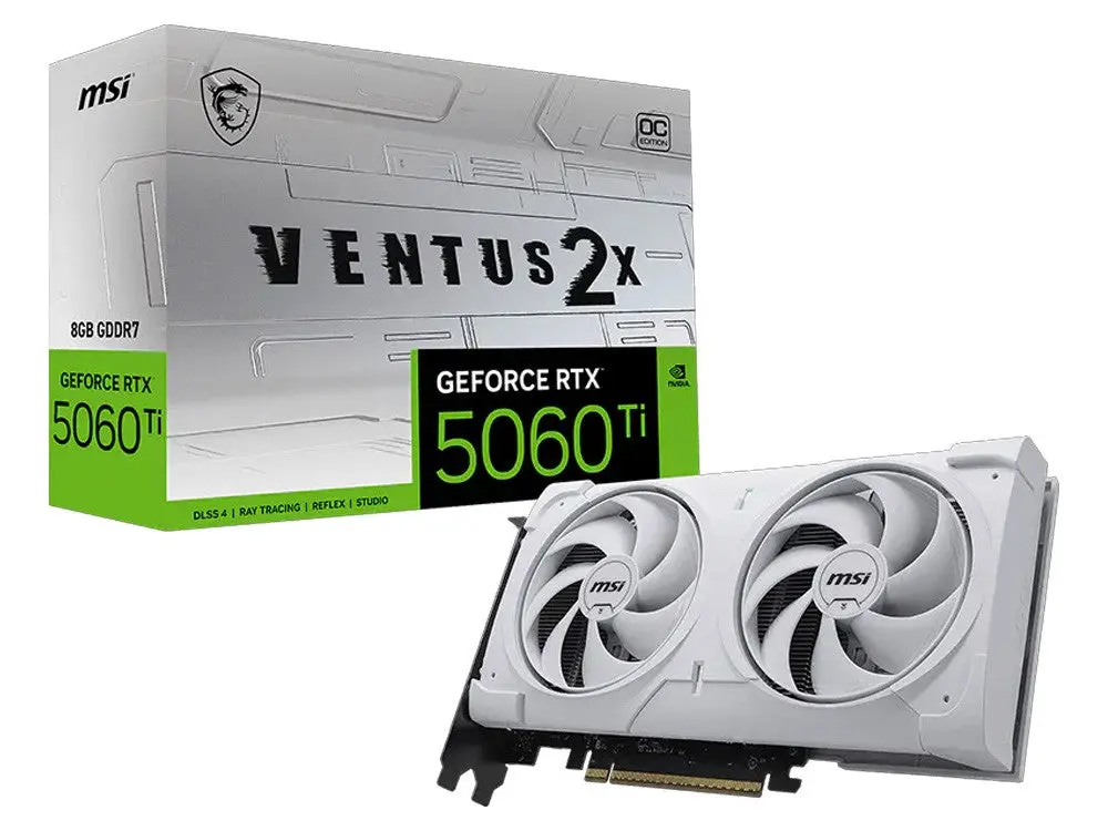 Msi Geforce Geforce Rtx 5060 Ti 8G Ventus 2X Oc White Plus Graphics Card 1