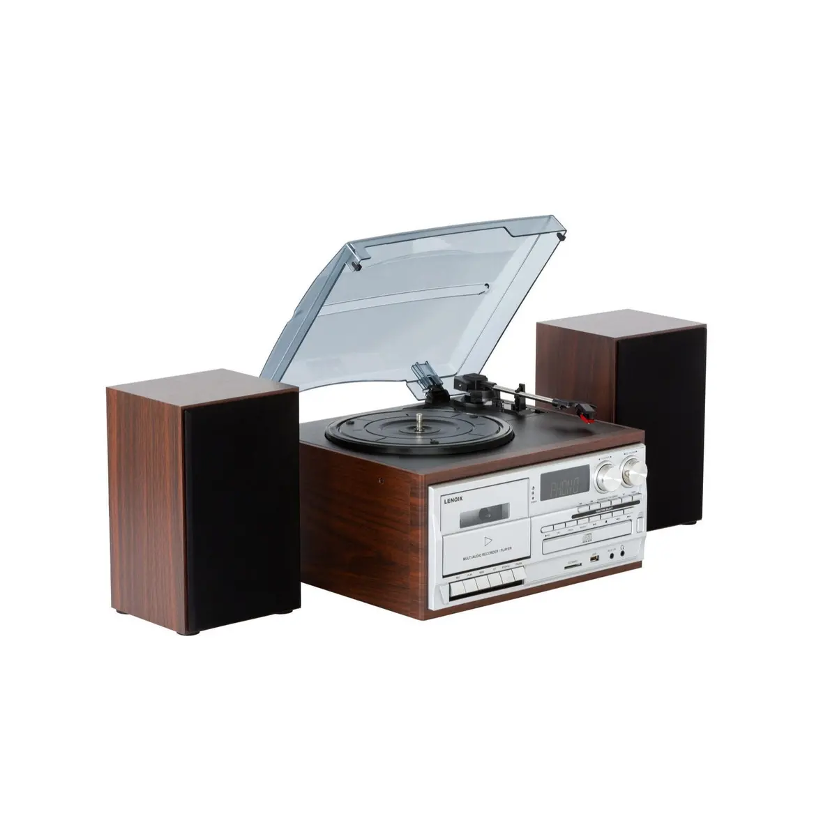 Lenoxx Audio Cd/Cassette/Vinyl Streaming Player (Brown) 1