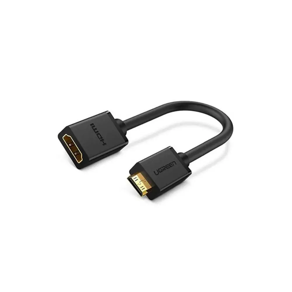 Ugreen Mini Hdmi Male To Hdmi Female Adapter Cable - 22Cm (Black) 2