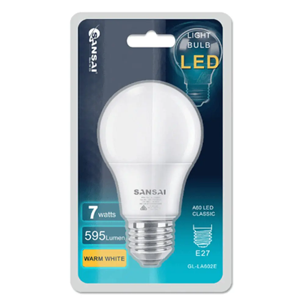 Sansai Led Light Bulb A60 7W E27 (Warm White) 2