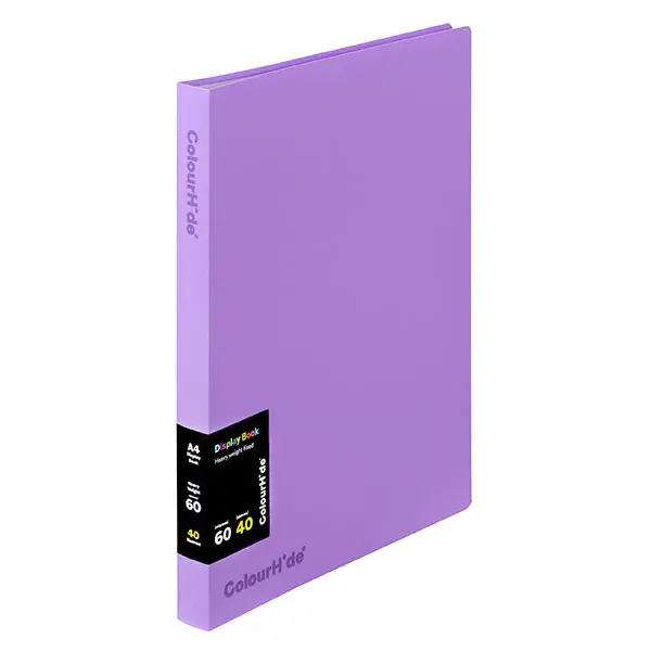 Colourhide Display Book 40 Pockets Sleeves A4 Purple Violet Pack 6 2