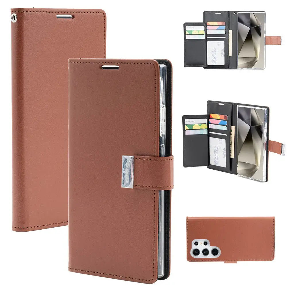 Goospery Rich Diary For Galaxy S24 Ultra - Brown 2