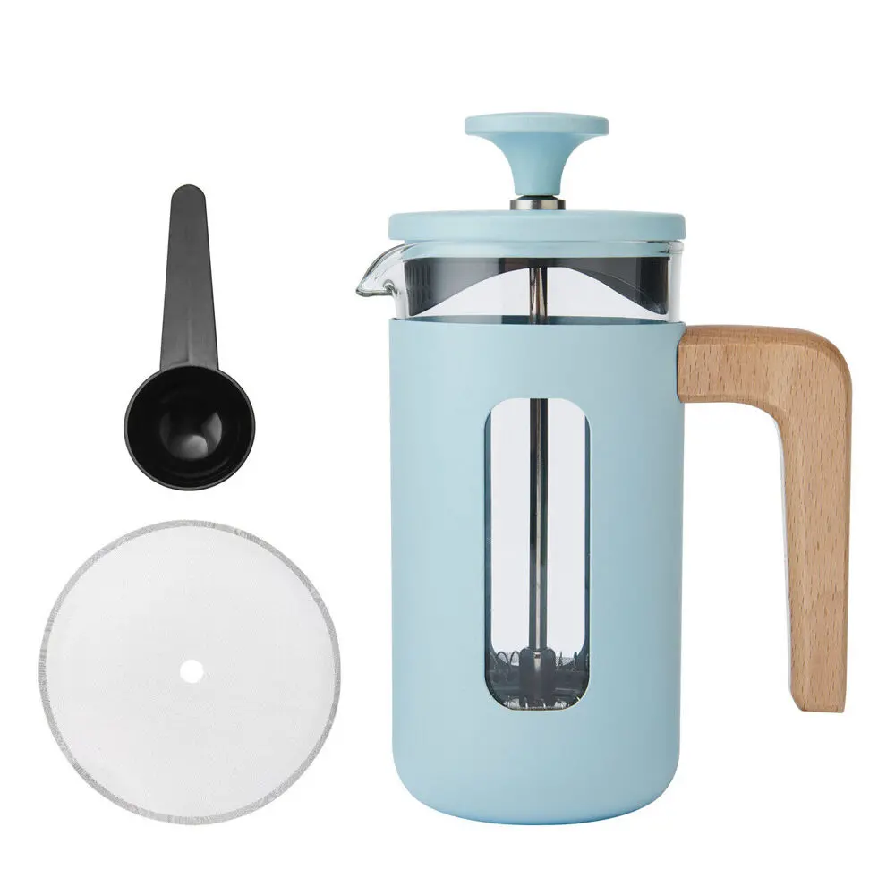 La Cafetiere Pisa 3-Cup Manual Glass Coffee Press Maker (Sky Blue) 1