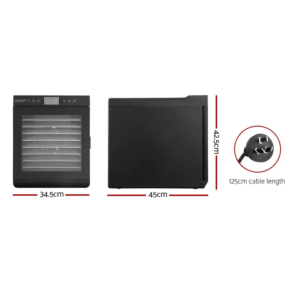 Devanti 10 Trays Food Dehydrator Stainless Steel Tray 2