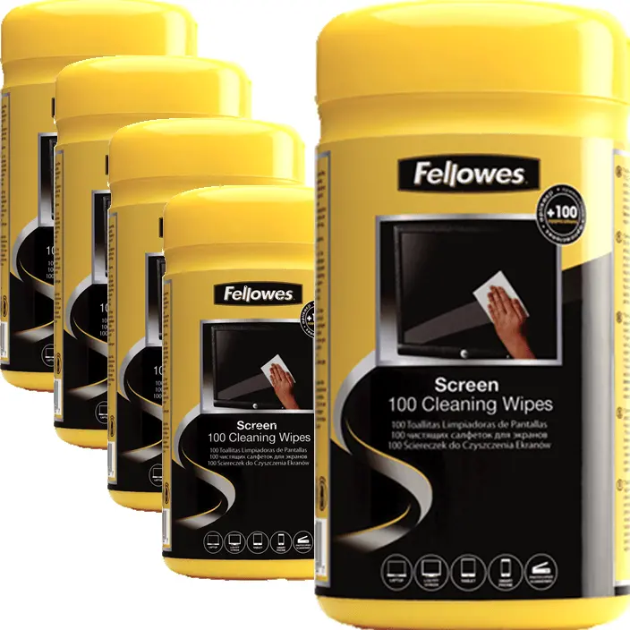 5 Tubs Fellowes Screen Cleaning Wipes Tub 100 1