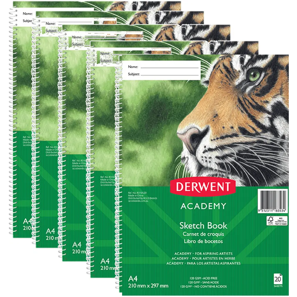 Derwent Academy Artist Sketch Book Pp Portrait A4 20 Sheets Pack 5 1
