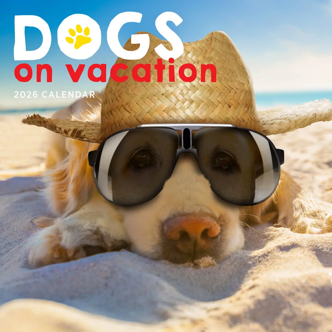 Paper Pocket Dogs On Vacation 2026 Calendar 1