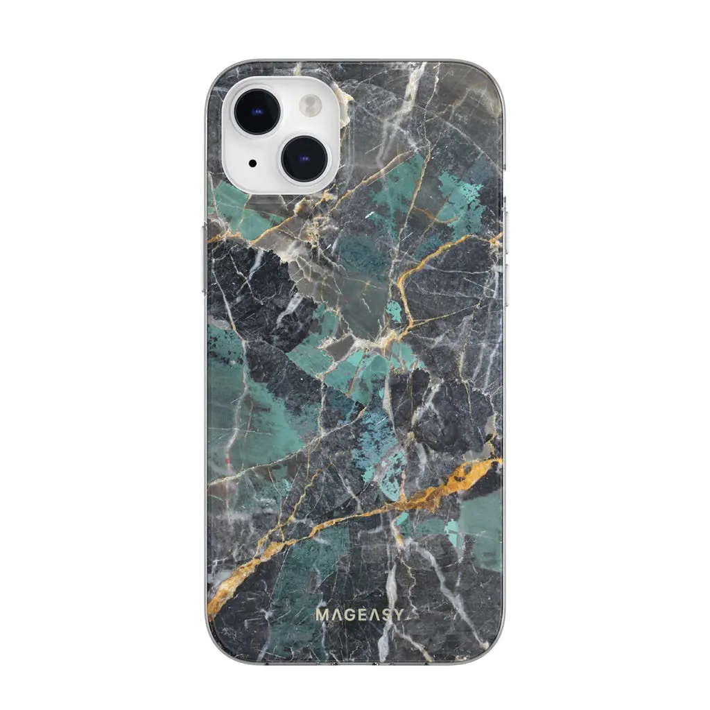 Mageasy Marble Case Iphone 14 Pro Max - Emerald Blue 1