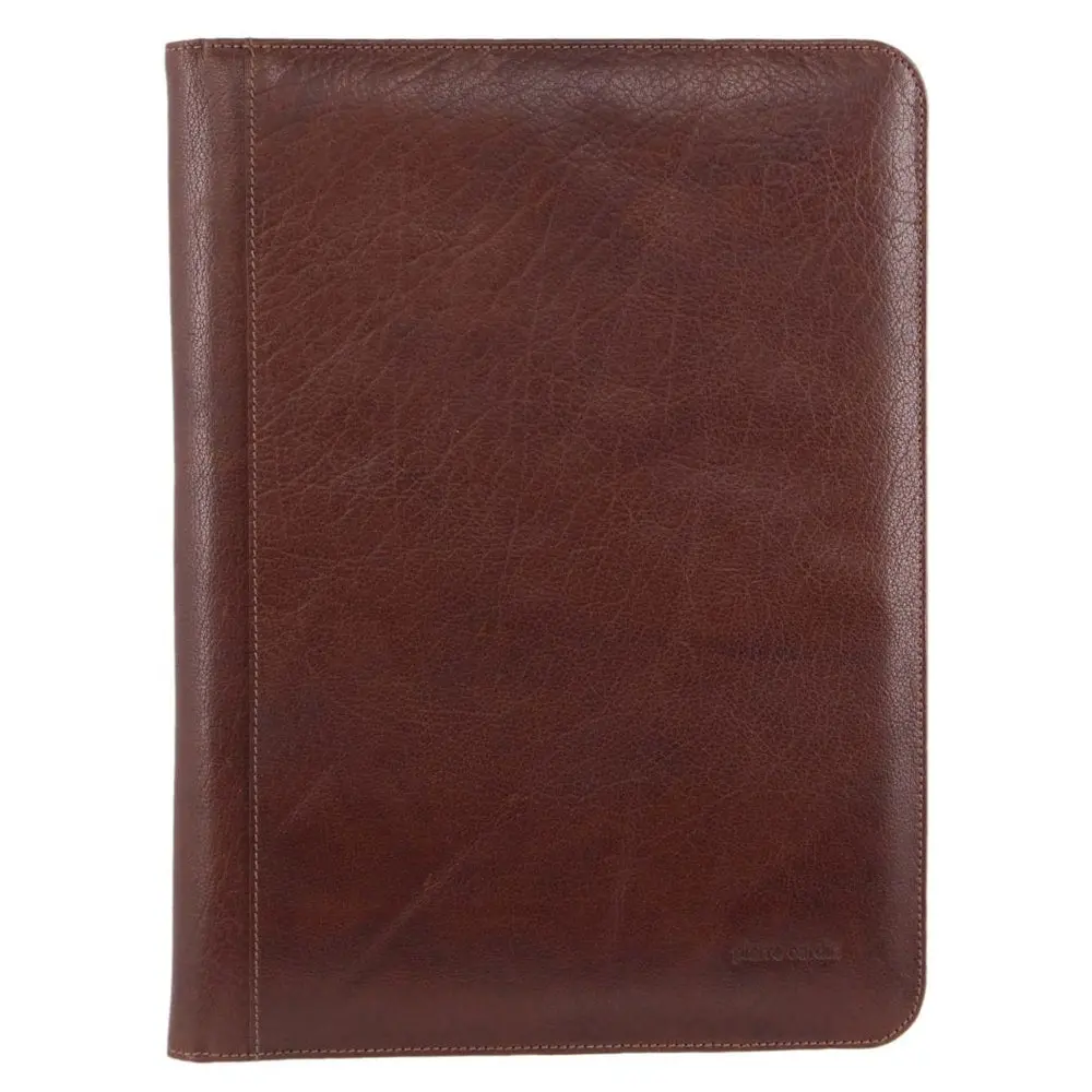 Pierre Cardin Men's Italian Leather Business Notepad Holder Case Chocolate 1