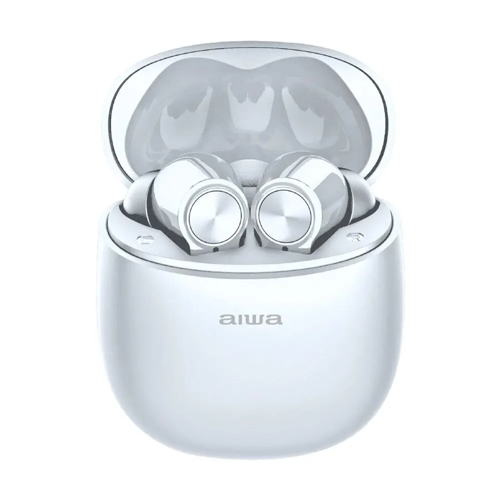 Aiwa In-Ear Gelstem Bluetooth Earbuds (White) 1