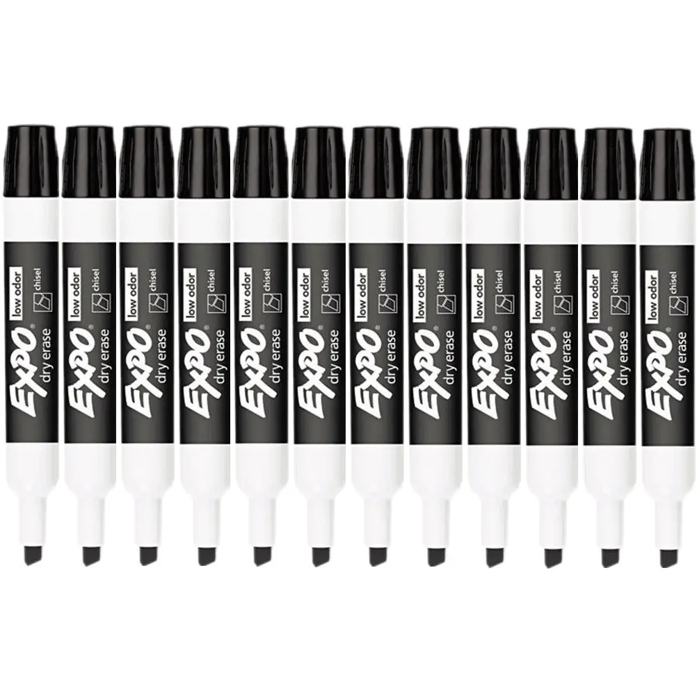 Expo Whiteboard Marker Chisel Tip Black Box 12 1