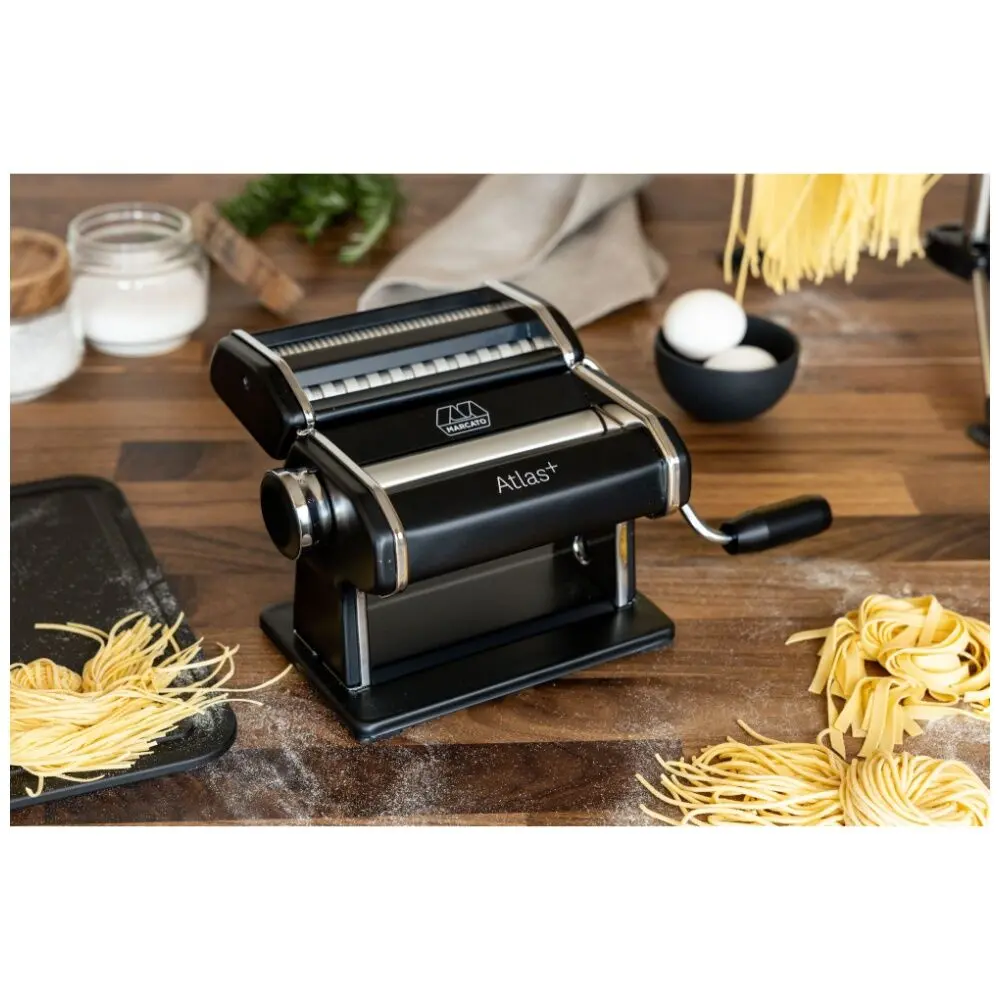 Marcato Atlas Plus Pasta Machine Stainless Steel With 4 Shape Settings (Black) 2