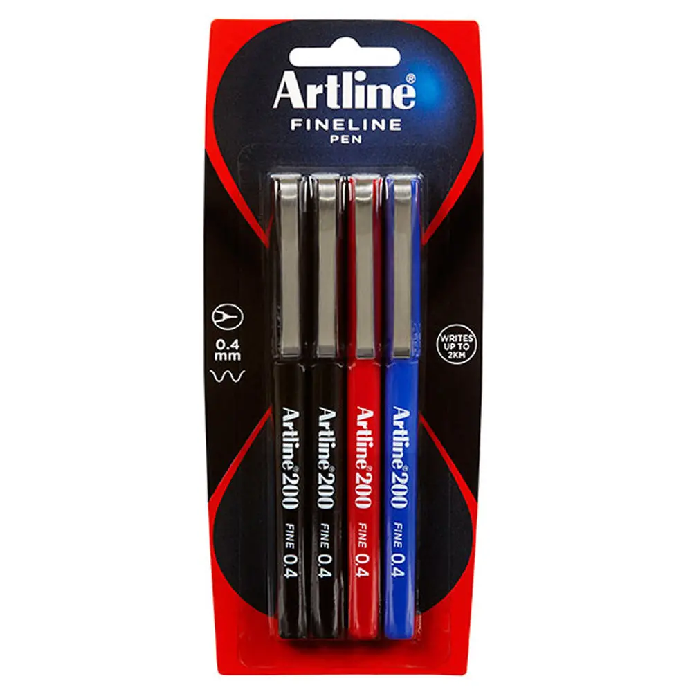 Artline Fineline 0.4Mm Assorted Pens [4-Pieces] 1