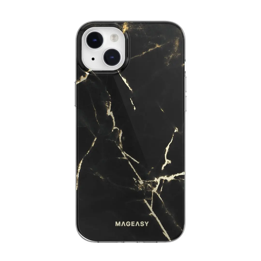 Mageasy Marble Case Iphone 14 Plus - Pearl Black Magsafe 1