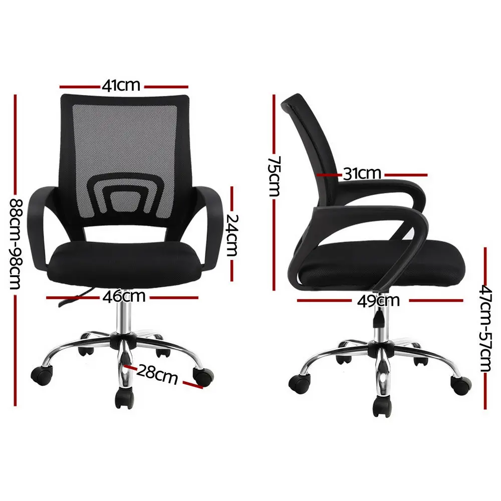 Artiss Mesh Office Chair Mid Back (Black) 2