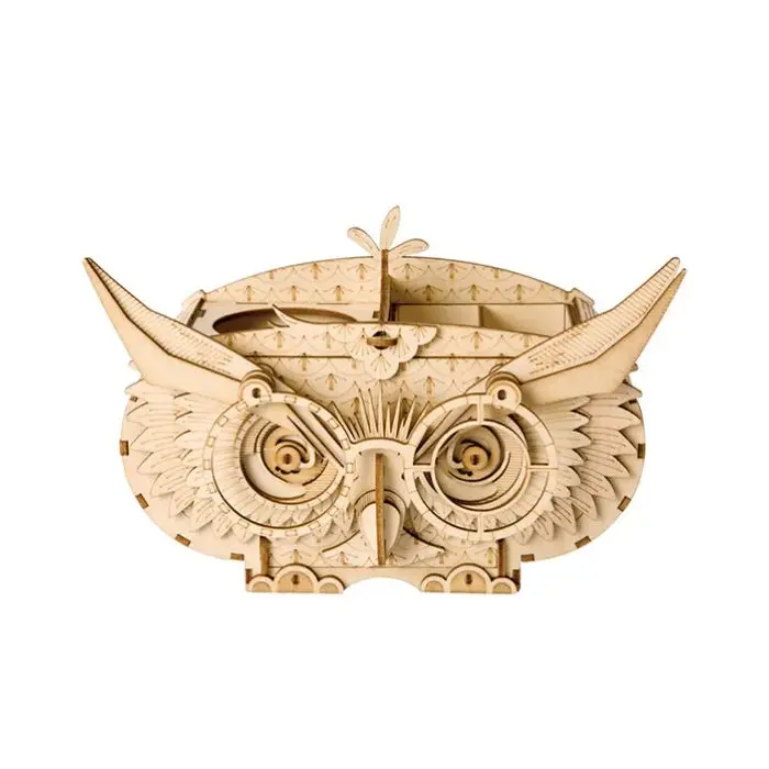 Robotime Classical 3D Wooden Owl Storage Box 1