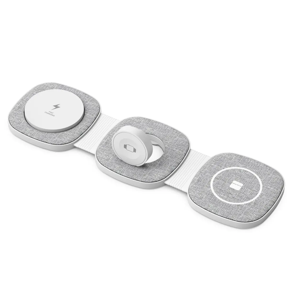 Laser 3-In-1 Foldable Travel Wireless Charging Pad (Grey) 1