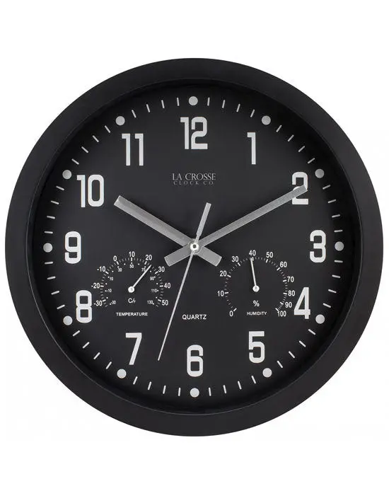 La Crosse 404-2631 30Cm Inkwell Wall Clock With Temp And Humidity 1