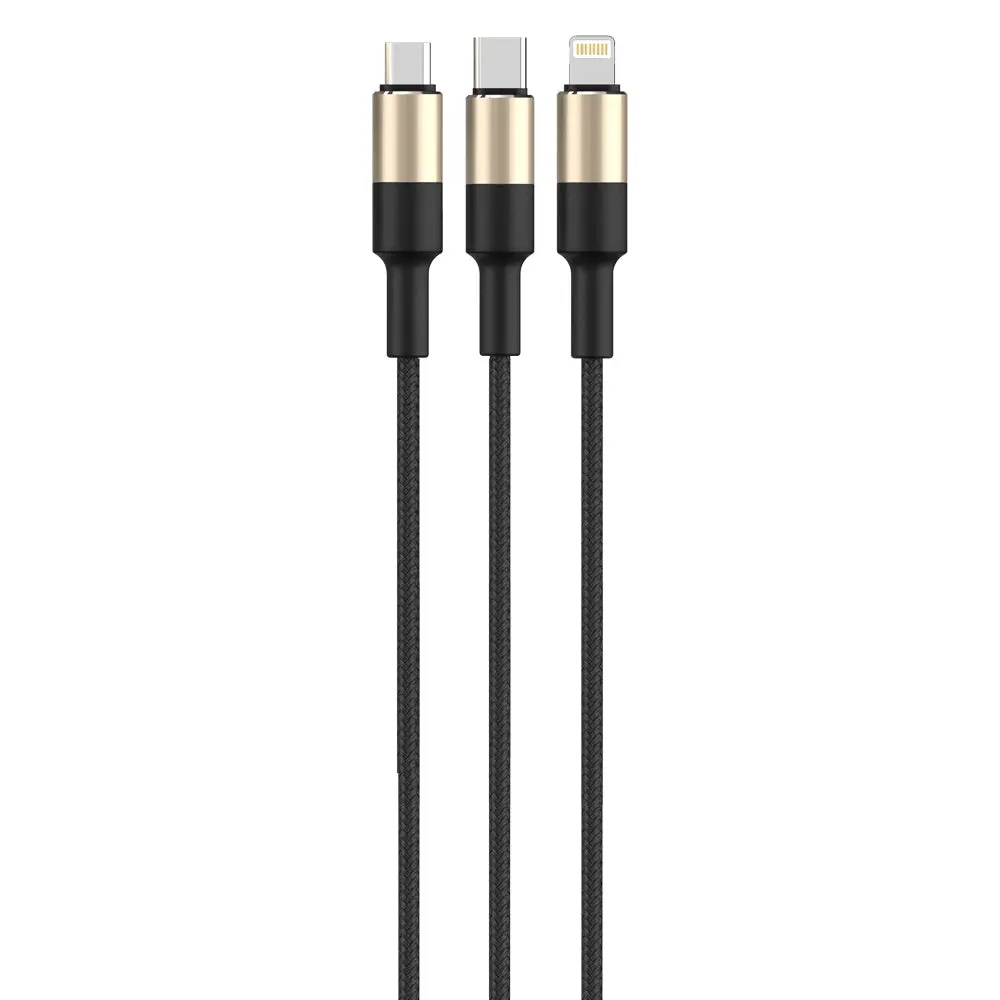 Rockrose Acacia Max 1M 3A Max 3-In-1 Nylon Braided Charge-Only Cable 2