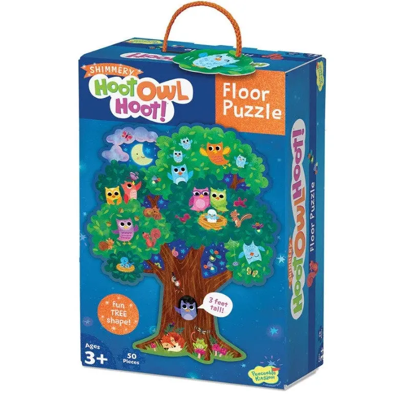 Peaceable Kingdom Floor Puzzle Hoot Owl Hoot 50 Pieces 1