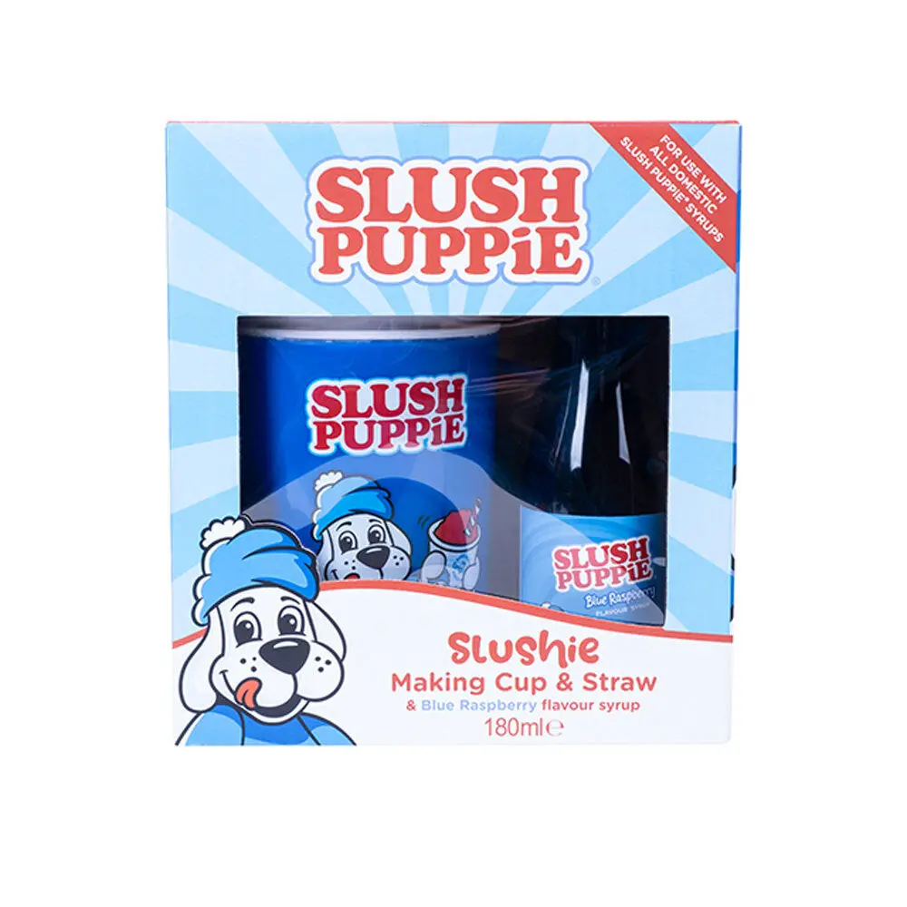 Slush Puppie Making Cup And Blue Raspberry Syrup Set 1