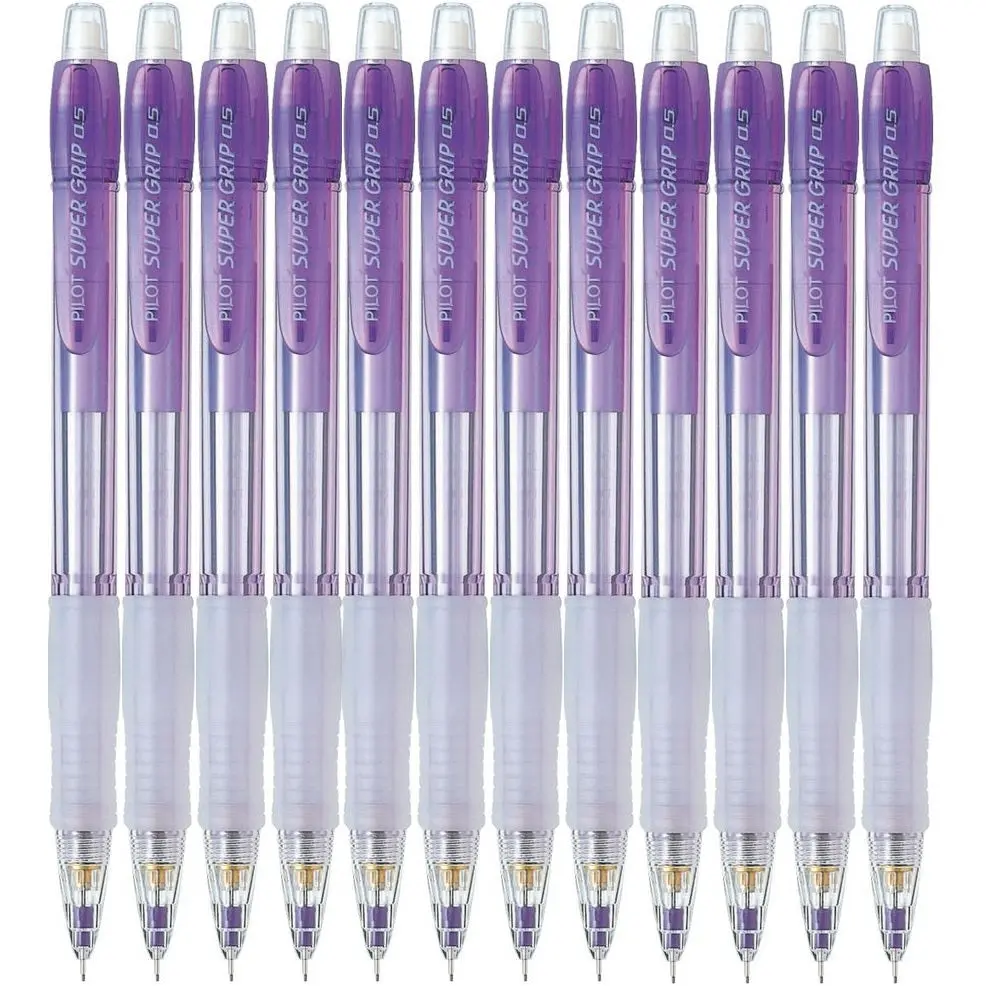 Pilot Super Grip Neon Mechanical Pencil Pacer 0.5Mm Violet Purple Box 12 1