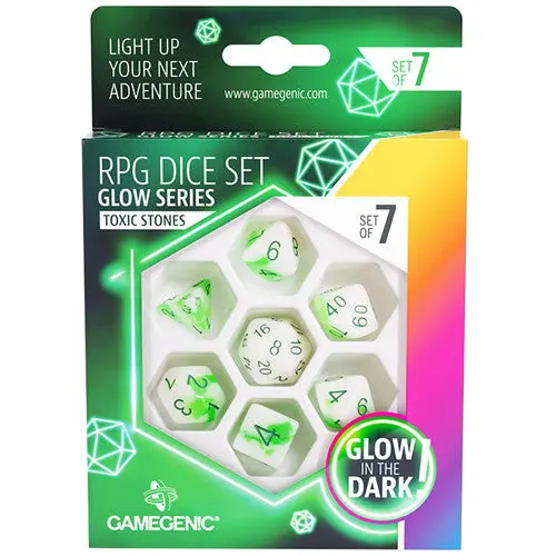 Gamegenic Glow Series - Venom Stones - Rpg Dice Set 7 Pcs 1