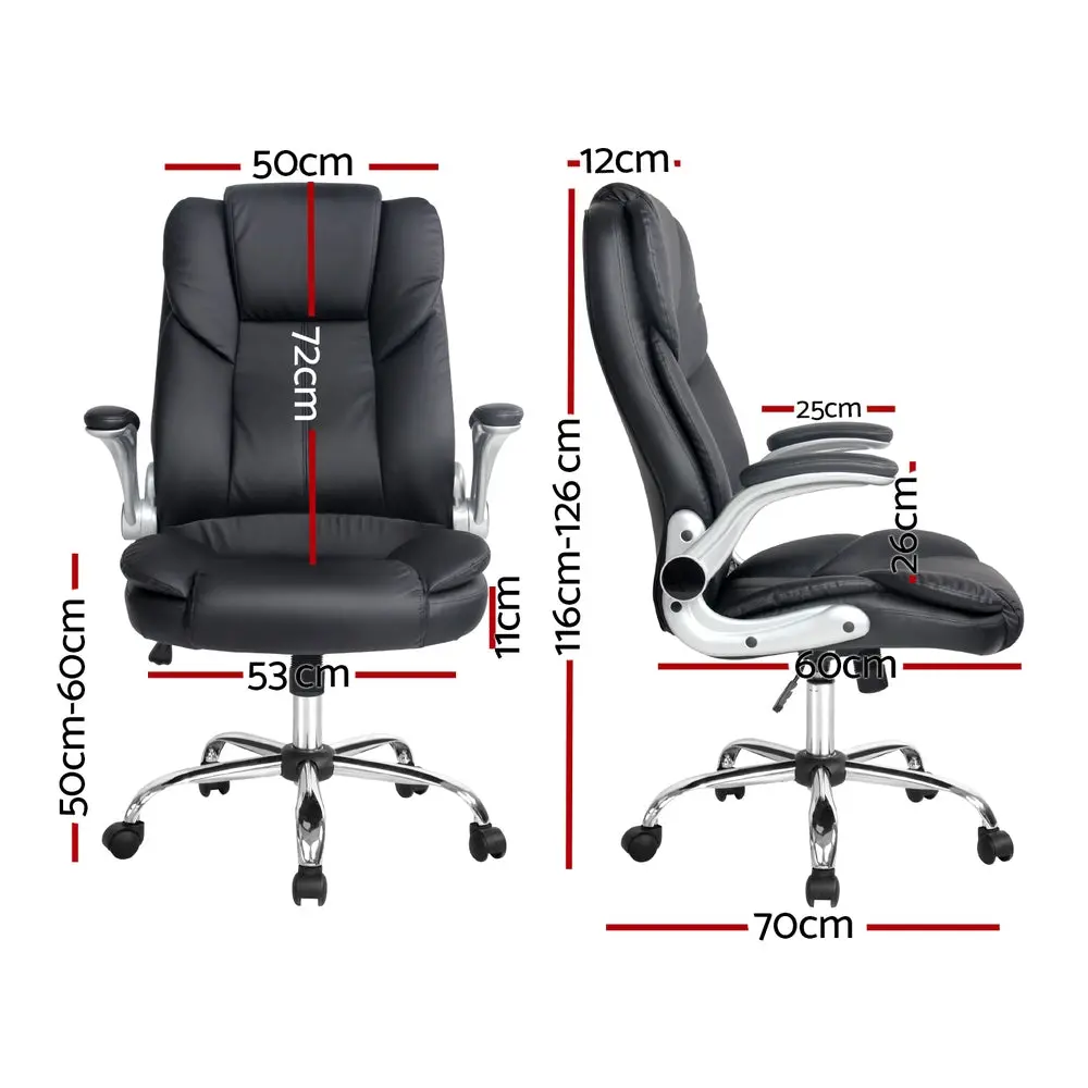 Artiss Executive Office Chair Leather Tilt (Black) 2