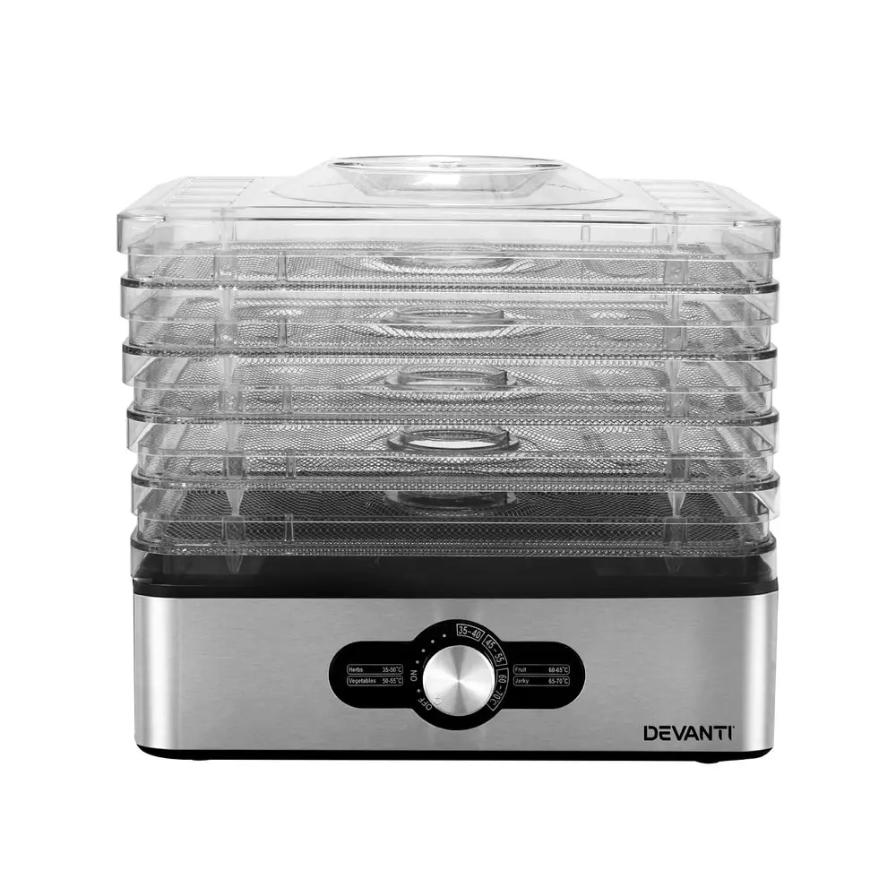 Devanti 5 Trays Food Dehydrator Stainless Steel Tray 1