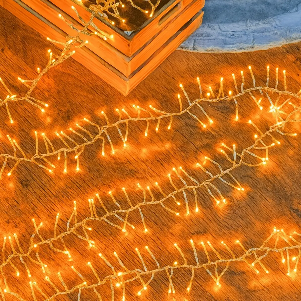 Lexi Lighting 720 Led Cluster Christmas Lights With Clear Cable - Warm White 1
