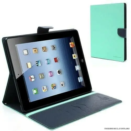 Goospery Fancy Diary Case For Ipad 9.7" - Mint/Navy 2