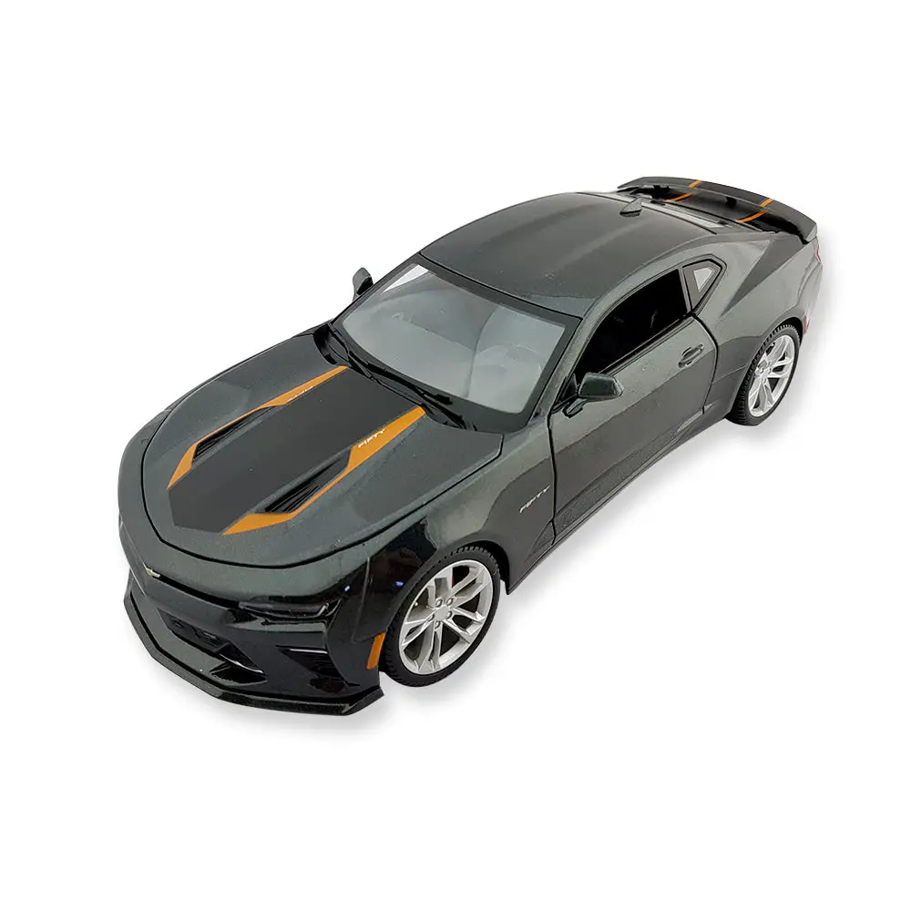 Maisto Licensed 1:18 Scale Chevrolet Camaro 50Th Anniversary 2017 Diecast Model Car Grey 1