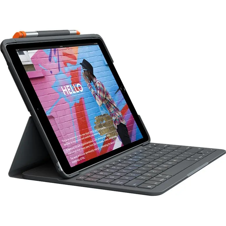 Logitech Slim Folio Keyboard Case For Ipad 10.2" [7Th/8Th/9Th Gen] (Graphite) 1