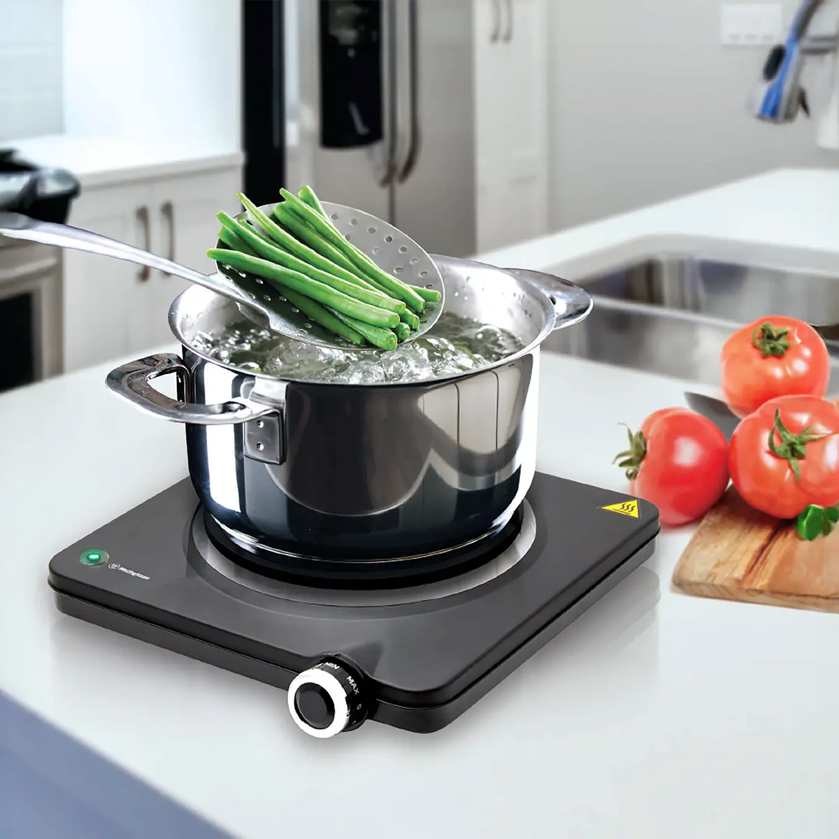 Westinghouse Electric 1500W Portable Single Solid Hotplate Black 2