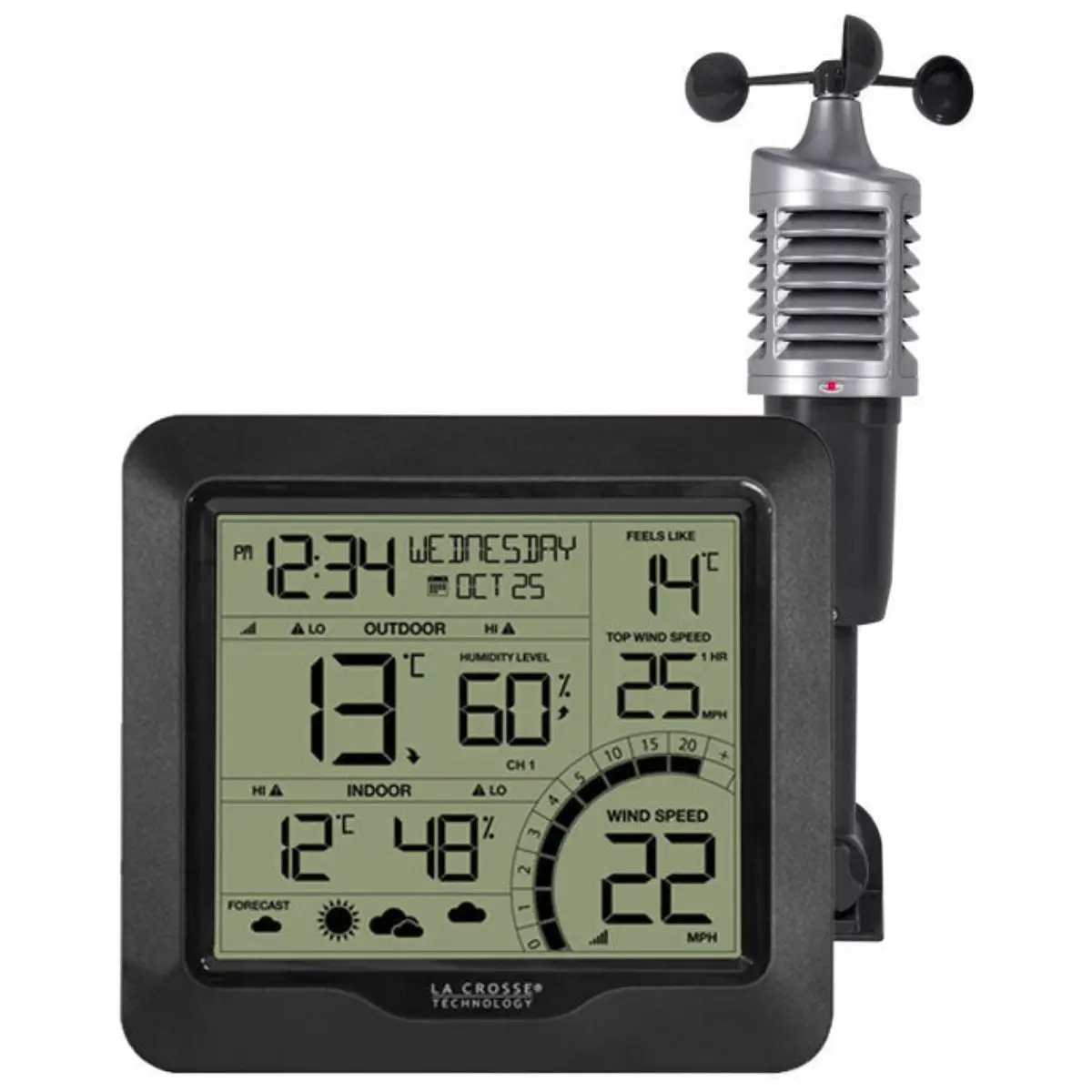 La Crosse 327-1417Bw Professional B/W Wind Speed Weather Station 1
