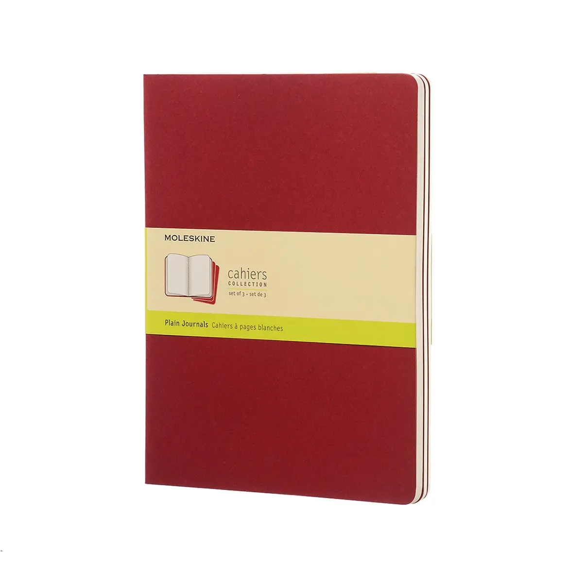 Moleskine Plain Cahier Notebook X-Large (Cranberry Red) [3-Pieces] 1