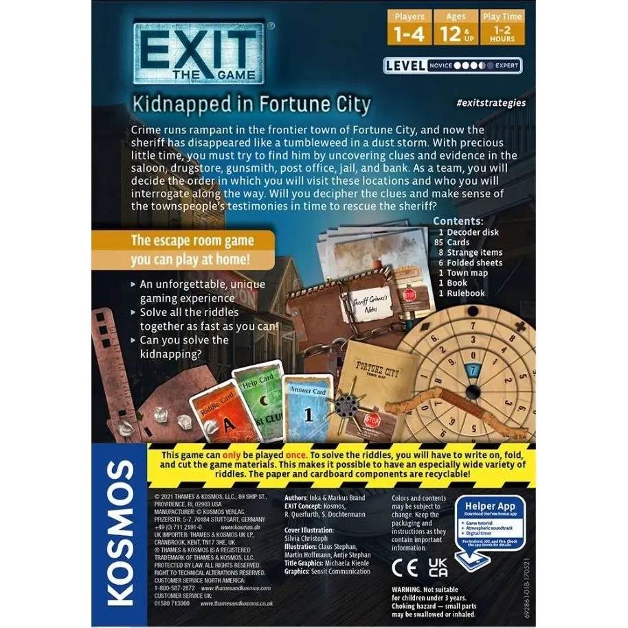 Kosmos Exit The Game The Dastardly Kidnapping In Fortune City Game 2