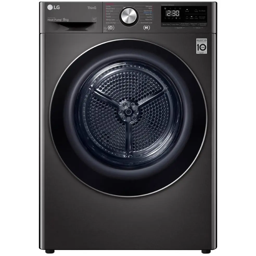 Lg Dvh9-09B Series 9 9Kg Heat Pump Dryer With Inverter Control (Black Steel) 1