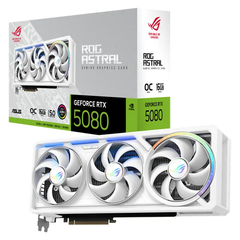 Asus Rog Astral Geforce Rtx 5080 16G Oc Graphics Card - White 1