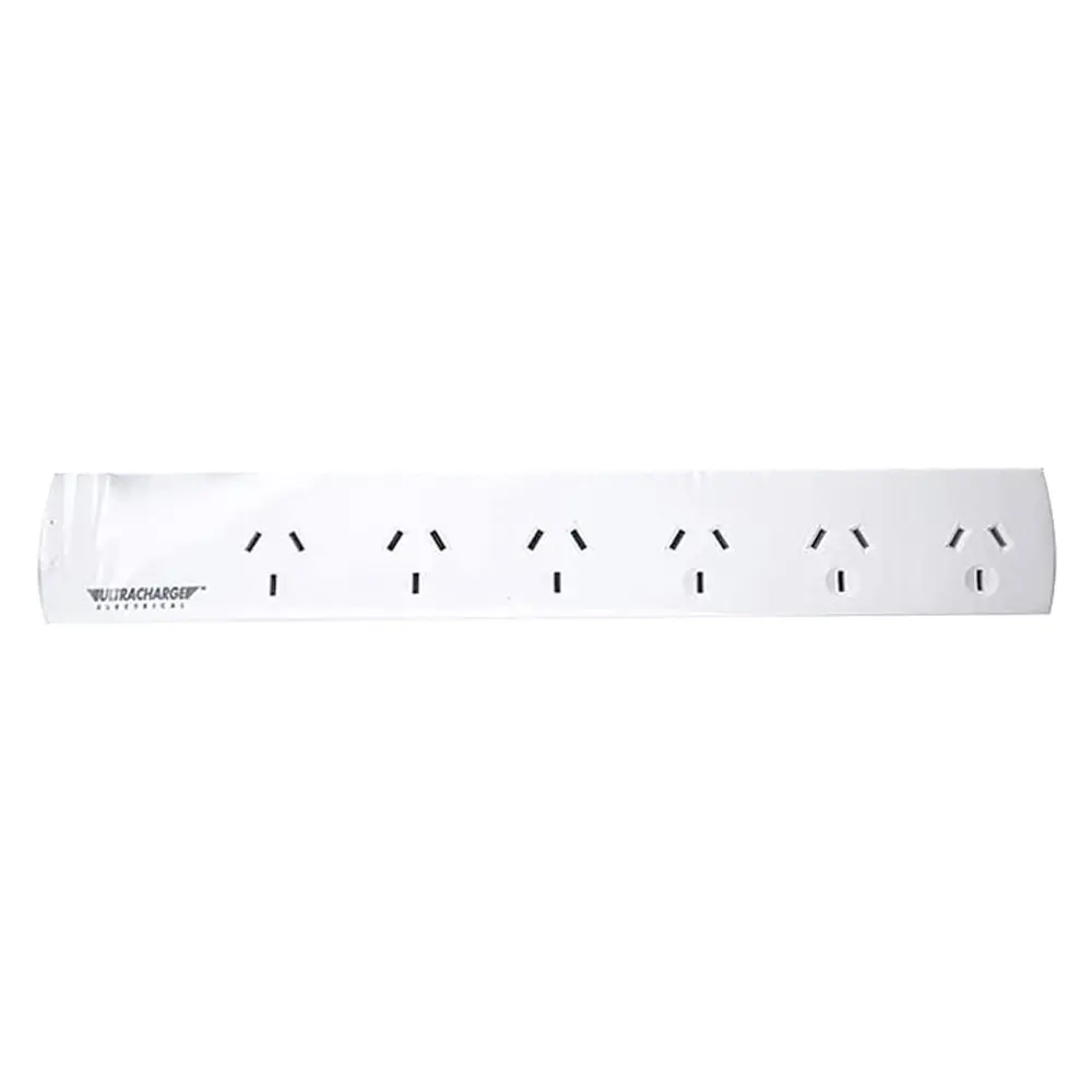 Ultracharge 6-Socket Standard Power Strip Board 1M Extension Outlet (White) 2