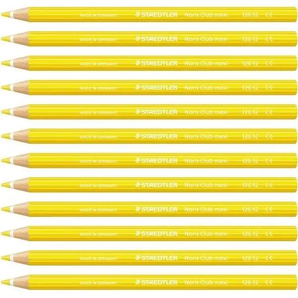 Staedtler Noris Club Maxi Learner Coloured Pencils Pack 12 (Yellow) 2
