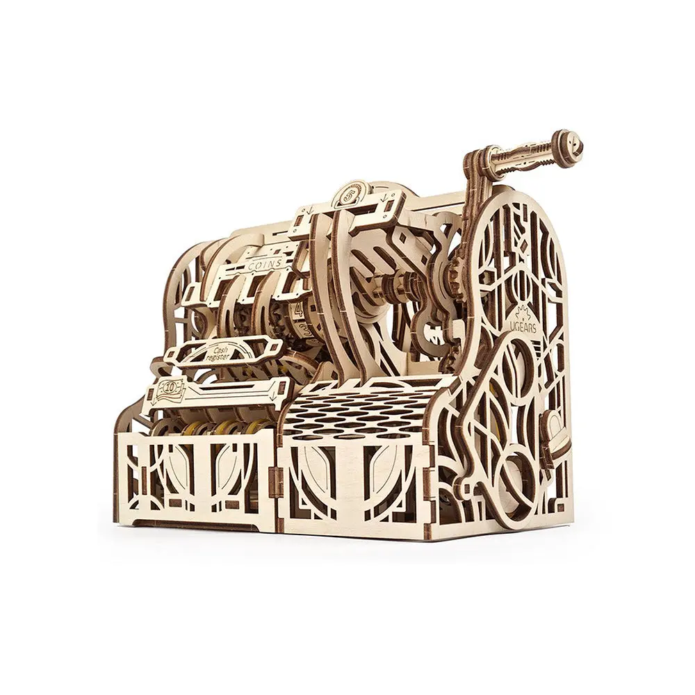 Ugears 70136 Cash Register Wooden Mechanical 3D Puzzle Kit 1