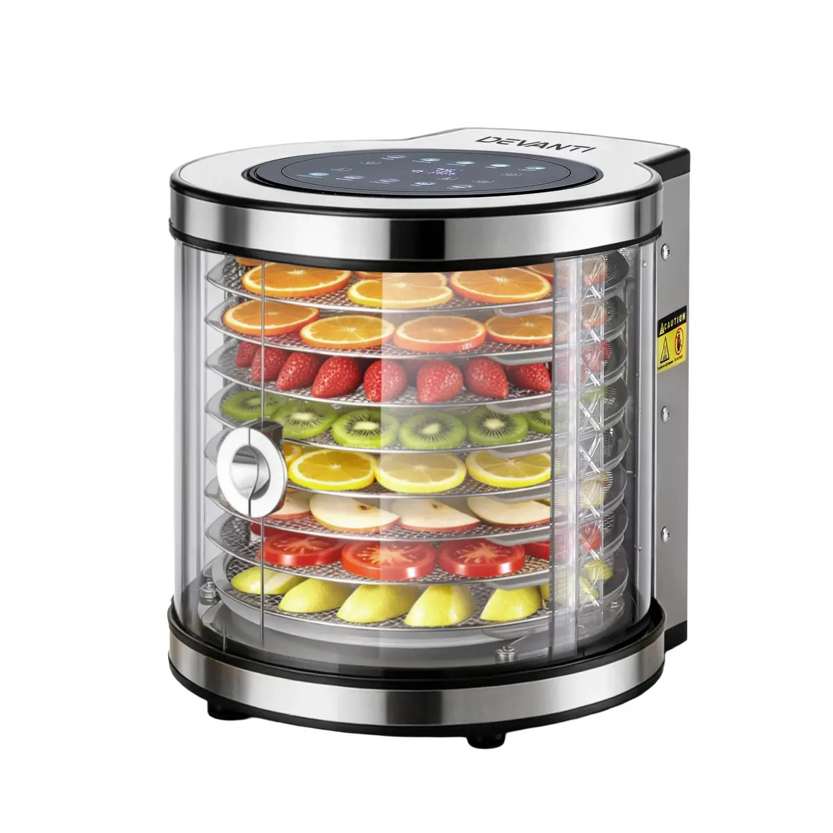 Devanti 8 Trays Food Dehydrator Stainless Steel Auto-Rotate 10 Programs 700W 1