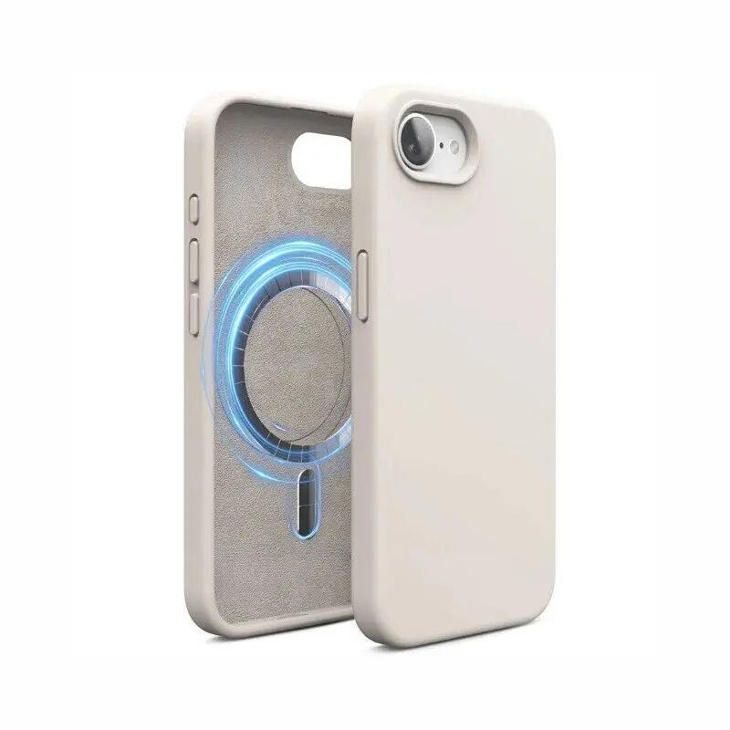Ishield [Ultra Magsafe] Liquid Silicon Snap Case Iphone 16E White 1