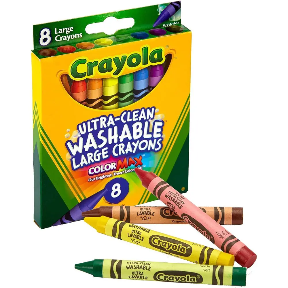 Crayola Washable Large Crayons Colouring Art And Craft Tools 8Pc 2